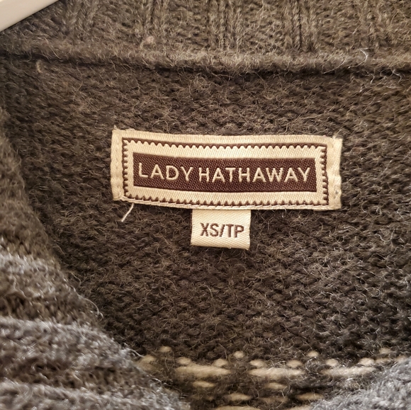 Vintage Lady Hathaway Sweater cardigan with collar, xs size, - Picture 5 of 12